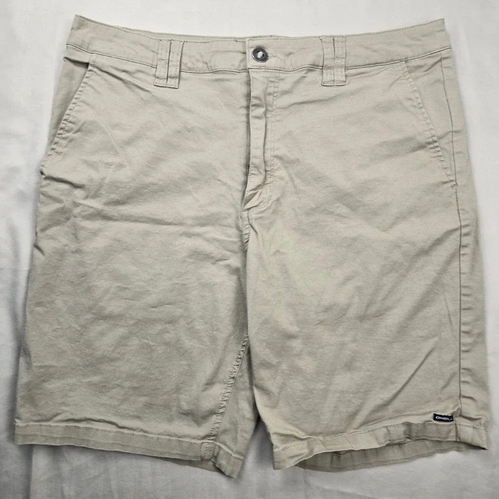 ONeill Mens Standard Fit Chino Shorts Khaki Tan Size 36 Casual‎ Beachwear